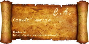 Czakó Amrita névjegykártya